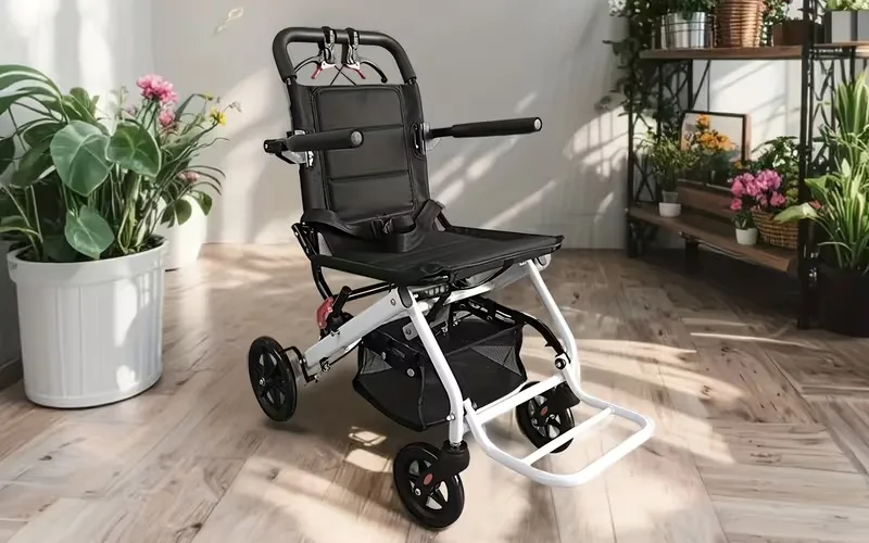 Folding scooter unfolded ready to ride